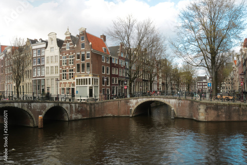 Streets and buildings from Amsterdam in Netherlands