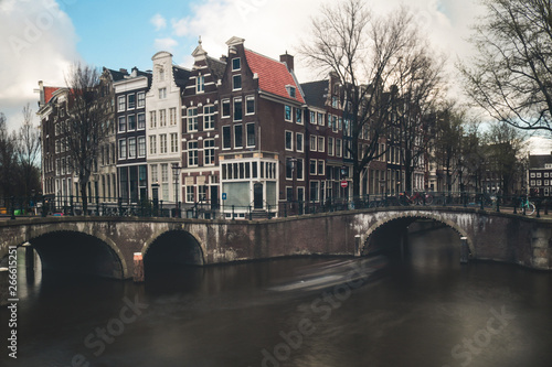 Canvas Print Streets and buildings from  Amsterdam in Netherlands