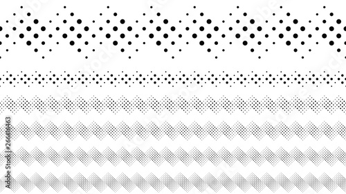 Geometrical dot pattern text divider set - abstract vector design elements from dots