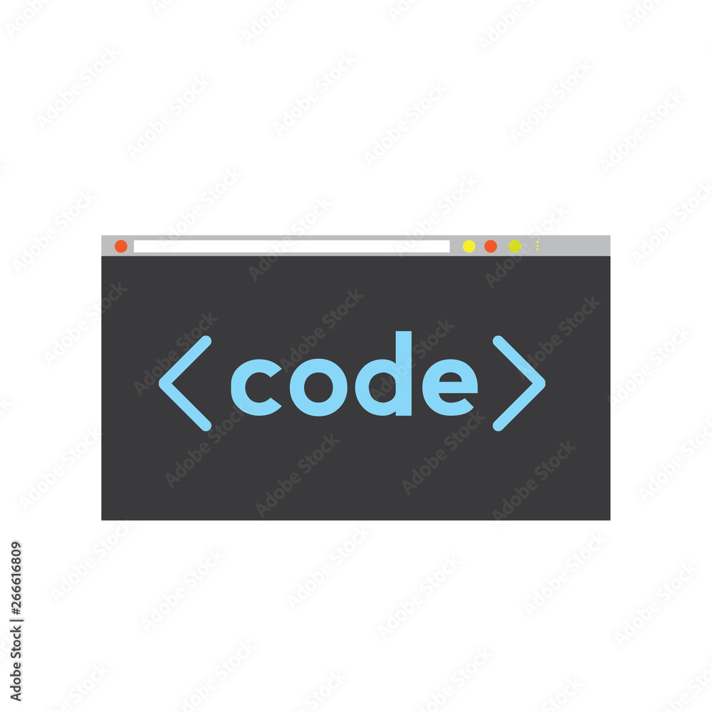 Programming code on a browser window - Vector Programming code on a browser window - Vector