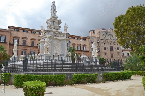 Royal Palace and park in Palermo, Sicily, Italy.