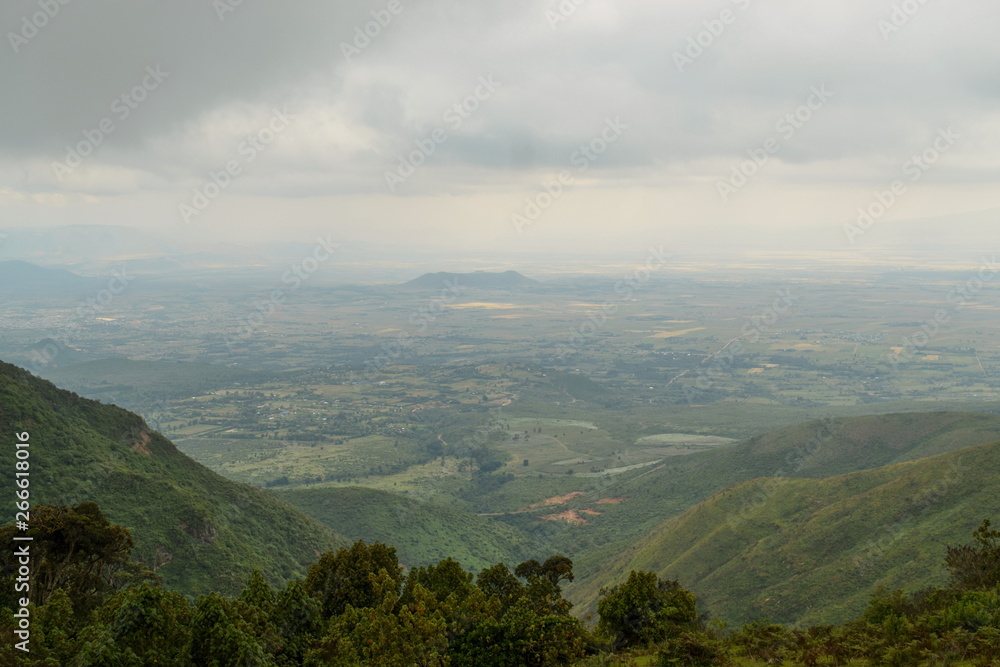 Fototapeta premium An aerial view of Rift Valley from Kijabe Hills, Kenya
