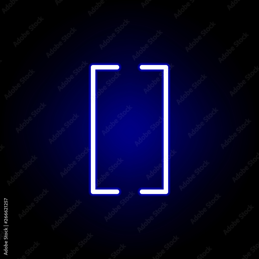 parentheses icon in neon style. Can be used for web, logo, mobile app, UI, UX parentheses icon in neon style. Can be used for web, logo, mobile app, UI, UX