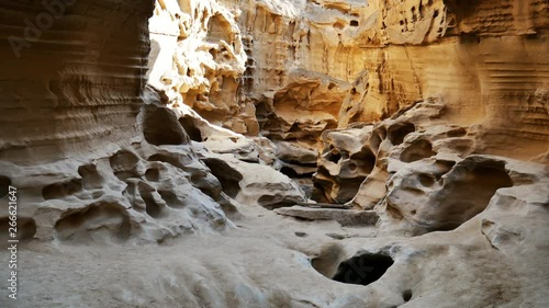 A moving forward shot of an Asian wonderful canyon A moving forward shot of strange canyon under direct natural sunlight no people