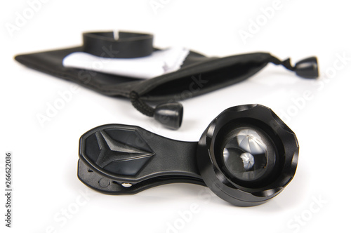 Clip on macro lens for smartphone camera