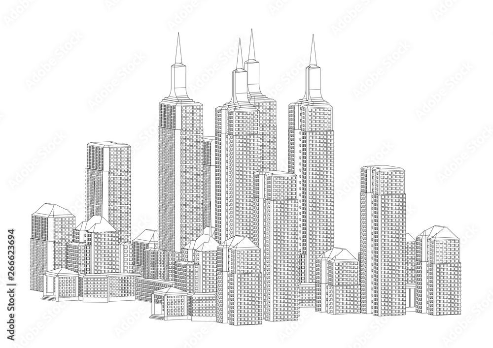 Obraz premium Rama z białych budynków