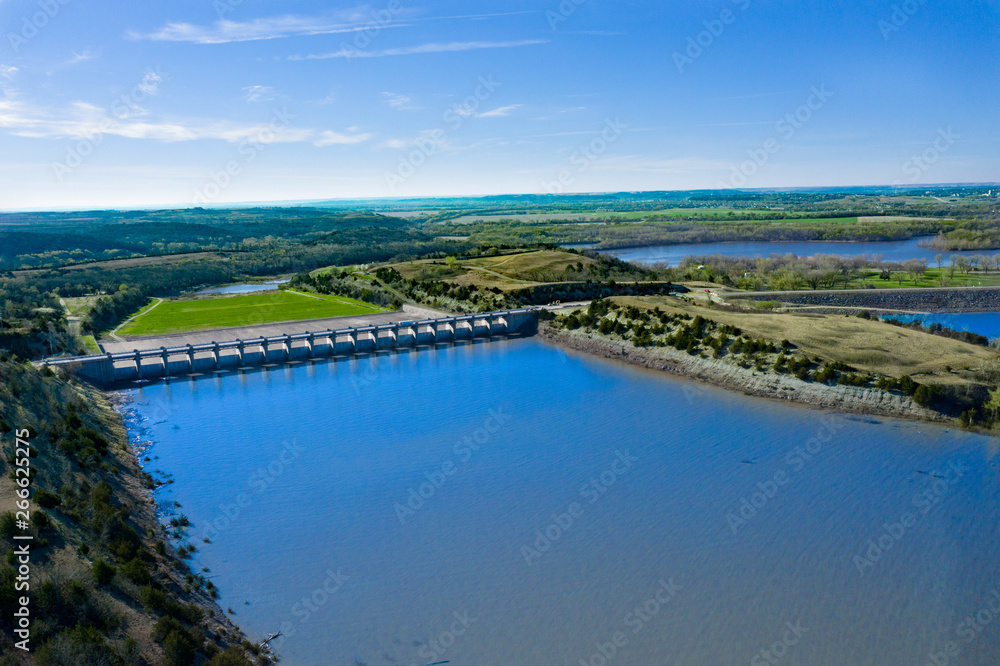 water side of a spillway dam