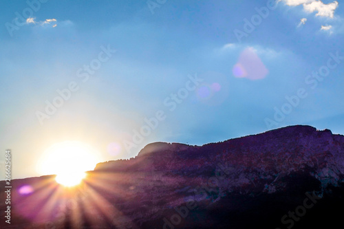 Beautiful sunset over the mountains