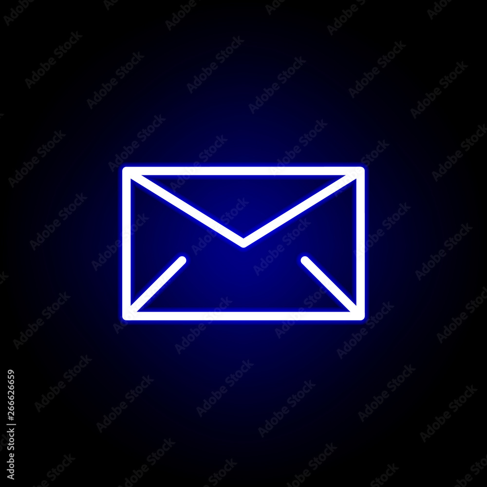 envelope, mail icon in neon style. Can be used for web, logo, mobile app, UI, UX envelope, mail icon in neon style. Can be used for web, logo, mobile app, UI, UX