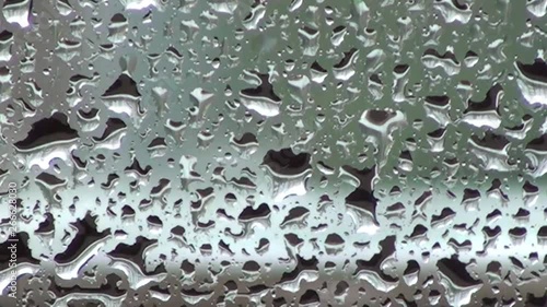 Water drops on a window  glass on a rainy day