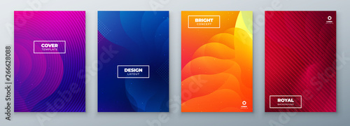 Minimal modern cover design. Dynamic colorful gradients. Future geometric patterns. poster template vector design. photo