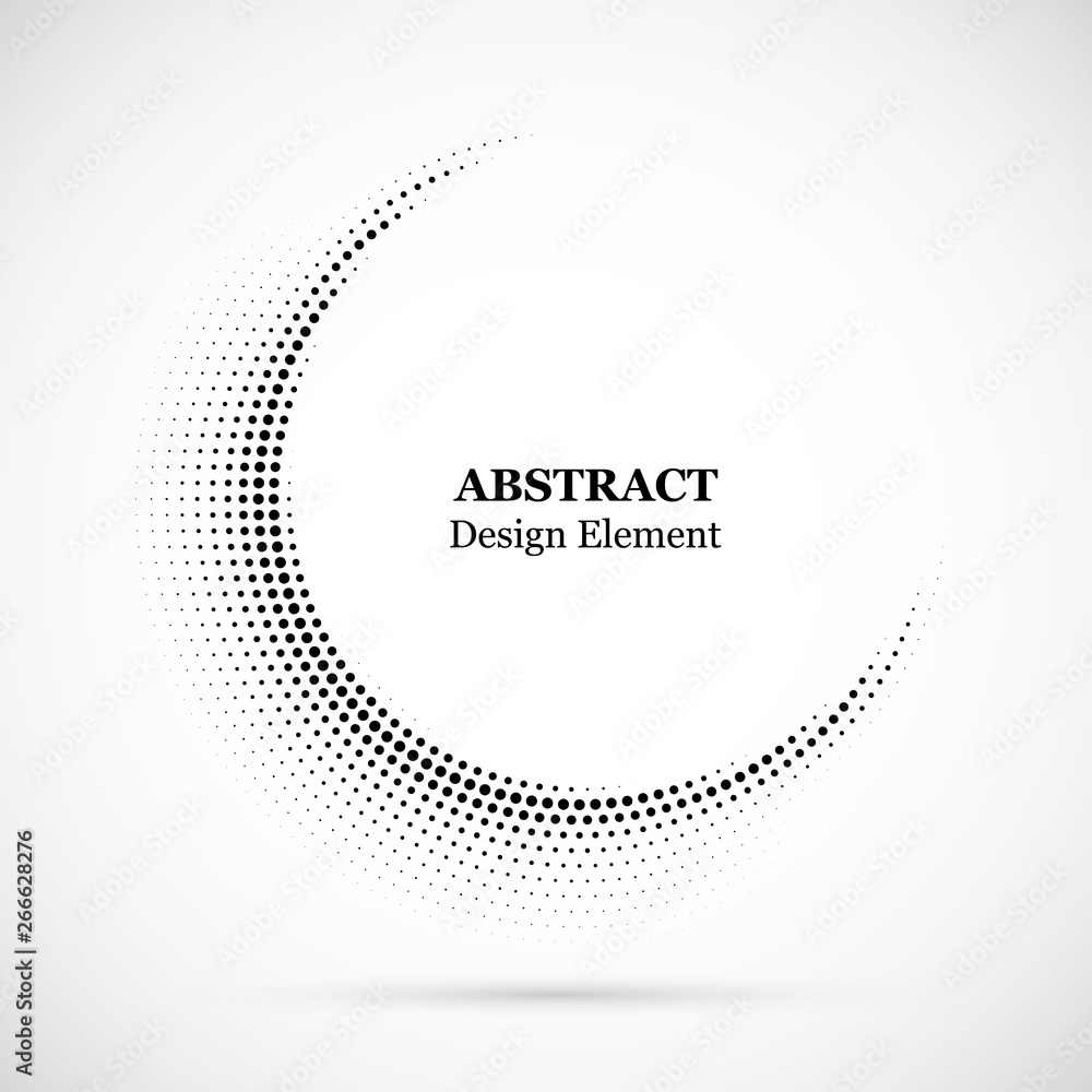 Halftone dotted background circularly distributed. Halftone effect vector pattern. Circle dots isolated on the white background. Halftone dotted background circularly distributed. Halftone effect vector pattern. Circle dots isolated on the white background.