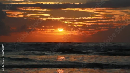 Sunrise moment in a tropical beach 