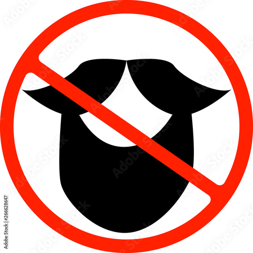 Illustration of an isolated forbidden signal with a moustache