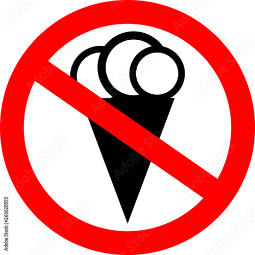 No food allowed symbol, isolated on white background. Prohibition sign.