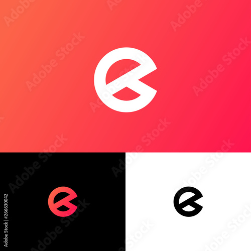 E  letter. E monogram on different background. Web, UI icon. Identity. 