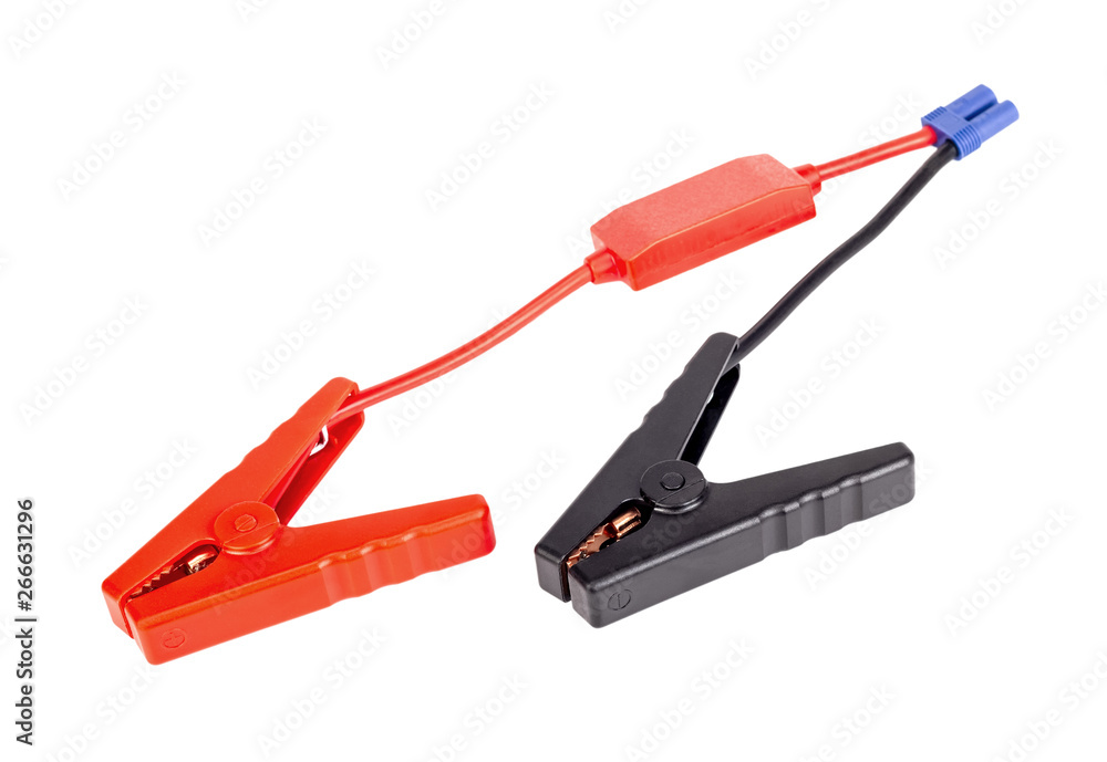 Car battery jumper cable for charger or booster. Car battery jumper cable for charger or booster.