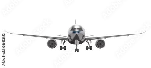 White aviation isolated 3d render plane on white background no shadow photo