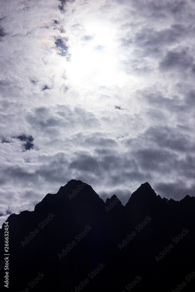 clouds over mountains