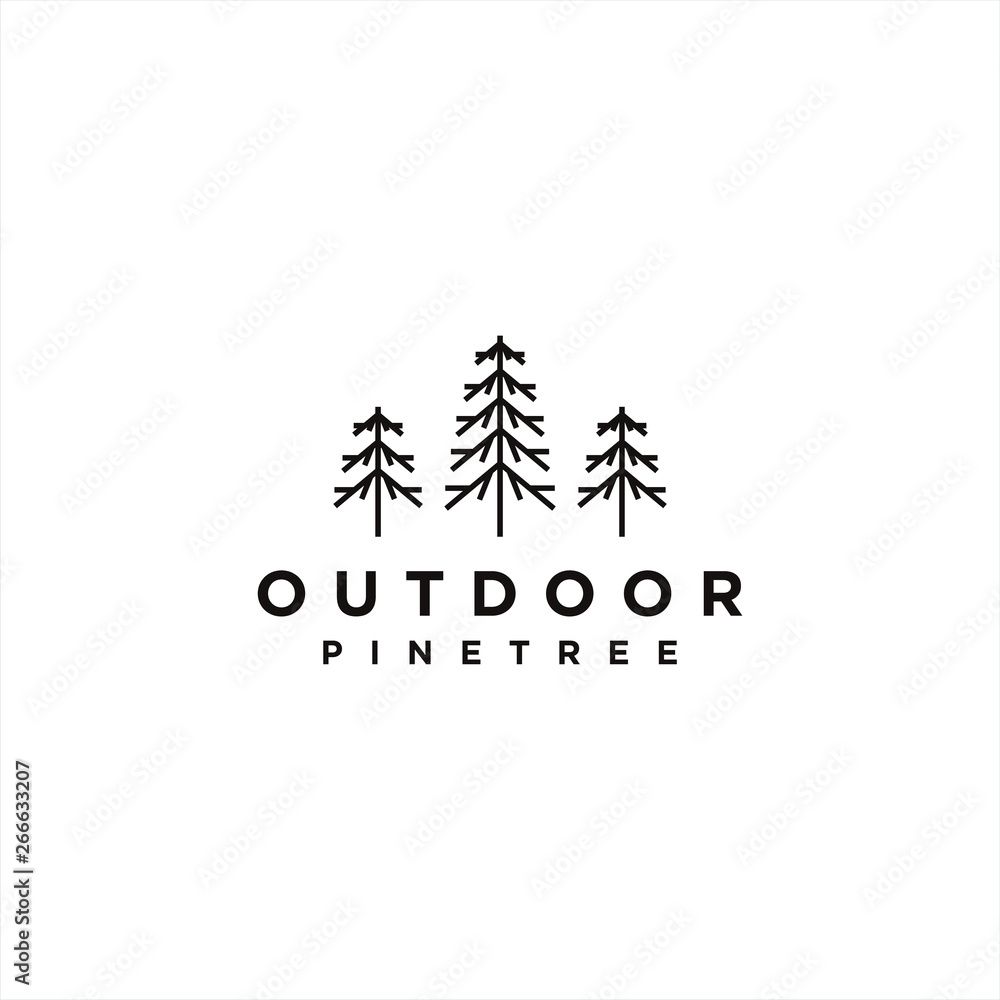 Outdoor logo with pine tree Outdoor logo with pine tree
