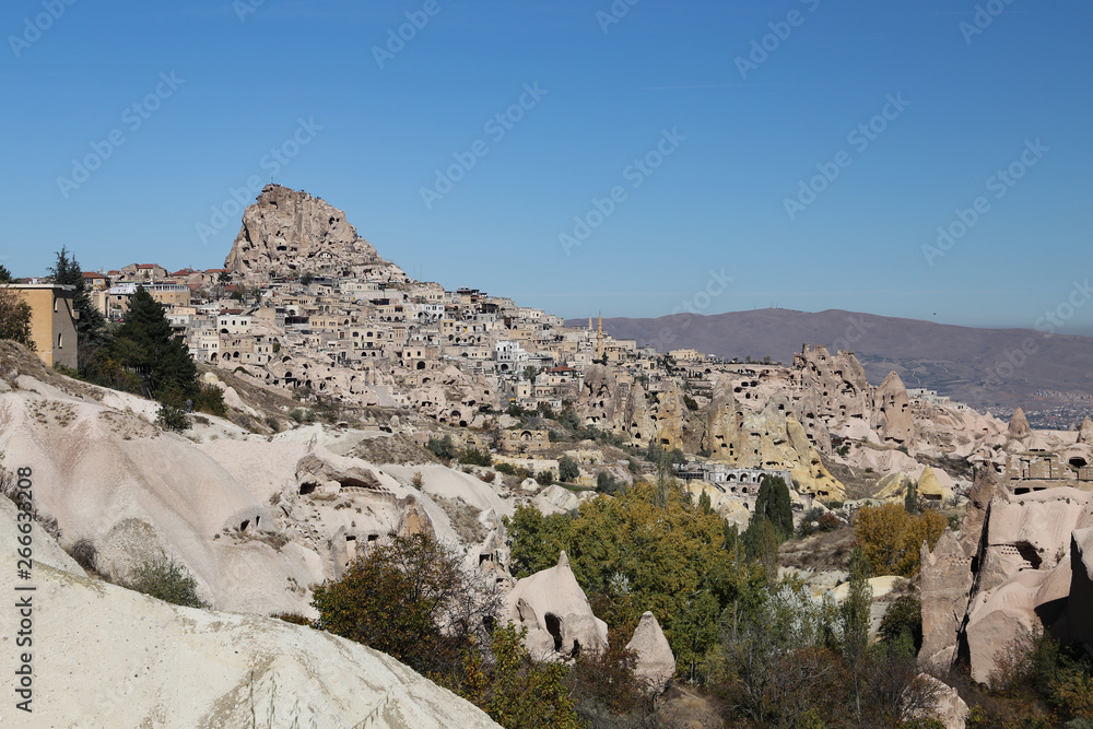 Uchisar Castle in Cappadocia, Nevsehir, Turkey
