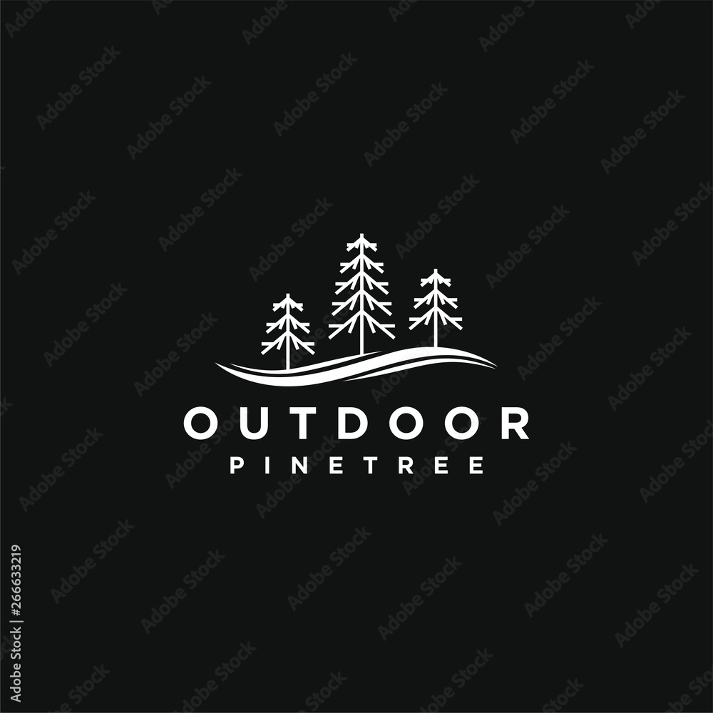 Outdoor logo with pine tree Outdoor logo with pine tree
