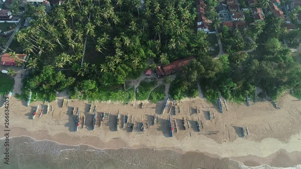 Aerial drone view of weligama bay in Sri Lanka 4kaerial view,asia,asian