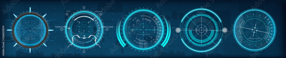 FUI HUD aim of sniper weapon or futuristic game target. Game, Future Control Center Display. Camera viewfinder. Template focusing screen of the camera. Aiming and military, rifle and gun GUI, UI, HUD FUI HUD aim of sniper weapon or futuristic game target. Game, Future Control Center Display. Camera viewfinder. Template focusing screen of the camera. Aiming and military, rifle and gun GUI, UI, HUD