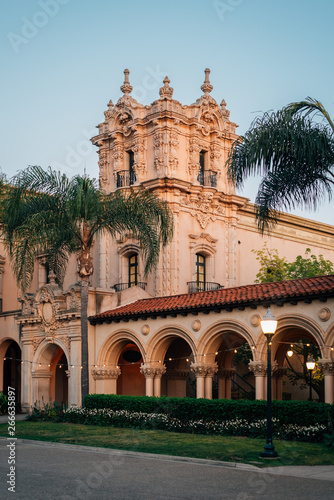 Historic architecture along El Prado  in Balboa Park  San Diego  California