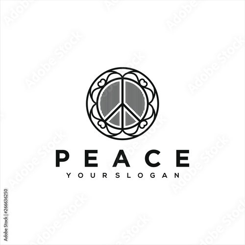 Peace monogram decorative logo