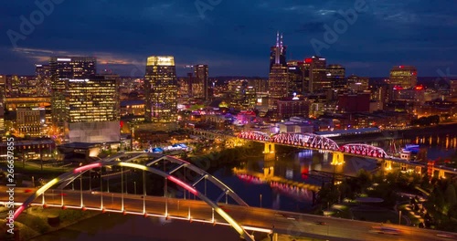 traffic in the city at night