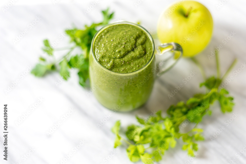 Closeup of green smoothie Closeup of green smoothie