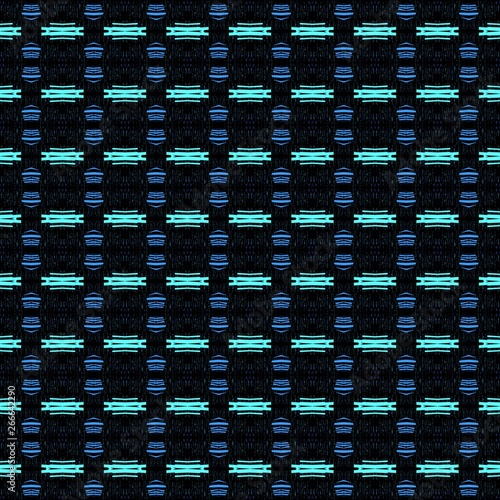 dark seamless pattern with medium turquoise, black and teal blue colors. digital vintage graphic for wallpaper, prints, fabric tiles or wrapping paper photo