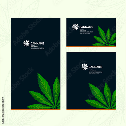 Green cannabis leaf Background vector illustration.