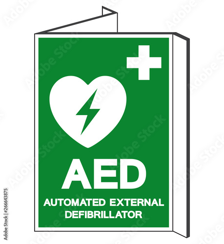 AED Automated External Defibrillator Symbol Sign, Vector Illustration, Isolate On White Background Label .EPS10