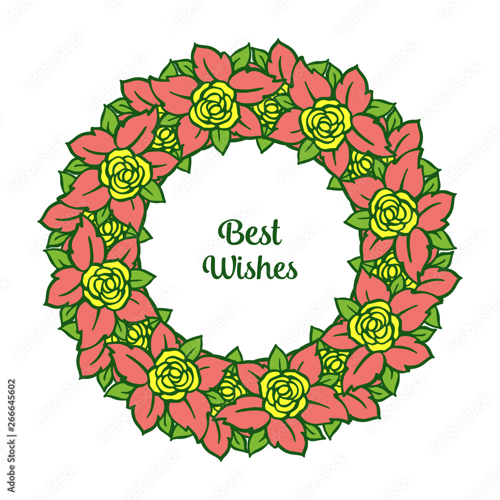 Vector illustration crowd of wreath frame for letter best wishes Vector illustration crowd of wreath frame for letter best wishes