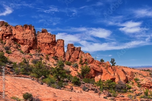 Views from the Lower Sand Cove trail to the Vortex formation, by Snow Canyon State Park in the Red Cliffs National Conservation Area, by Gunlock and St George, Utah, United States.  © Jeremy