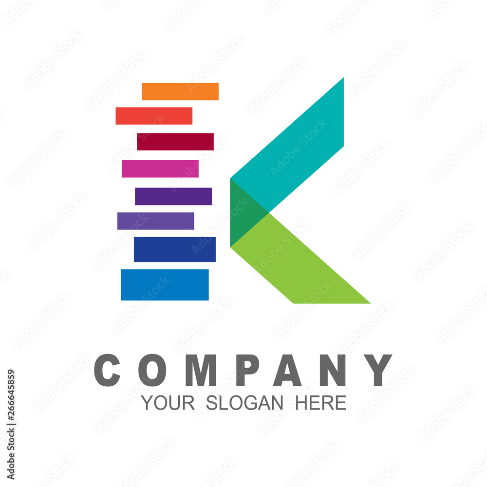 Creative letter k logo design. colorful logos have a cheerful, happy, and active Creative letter k logo design. colorful logos have a cheerful, happy, and active