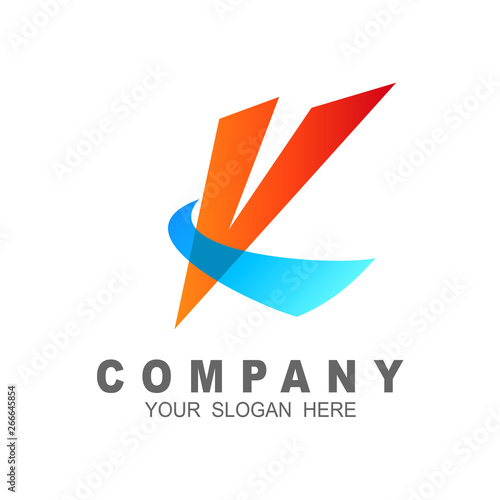 Free Download letter k swoosh logo, K business name initial logo, letter k, v, and swoosh - GFXLoad