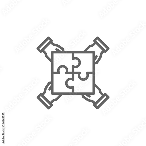 Wallpaper Mural Teamwork hands outline icon. Elements of Business illustration line icon. Signs and symbols can be used for web, logo, mobile app, UI, UX Torontodigital.ca