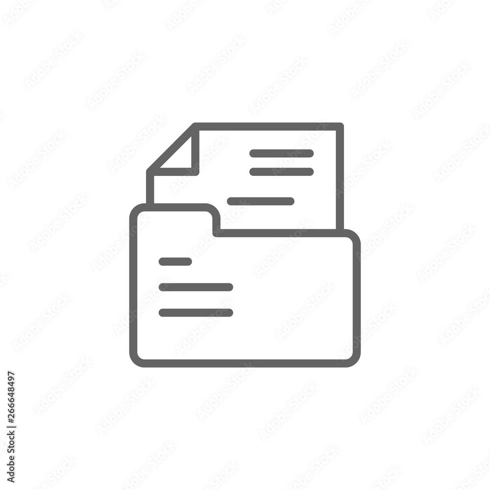 Folder, file outline icon. Elements of Business illustration line icon. Signs and symbols can be used for web, logo, mobile app, UI, UX Folder, file outline icon. Elements of Business illustration line icon. Signs and symbols can be used for web, logo, mobile app, UI, UX
