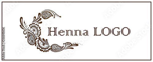 Henna logo. Mehendi drawing. illustration of mehndi