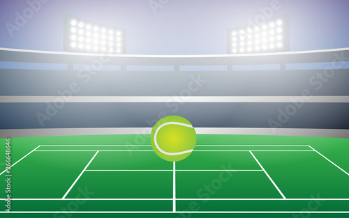 spotlight in tennis court in stadium