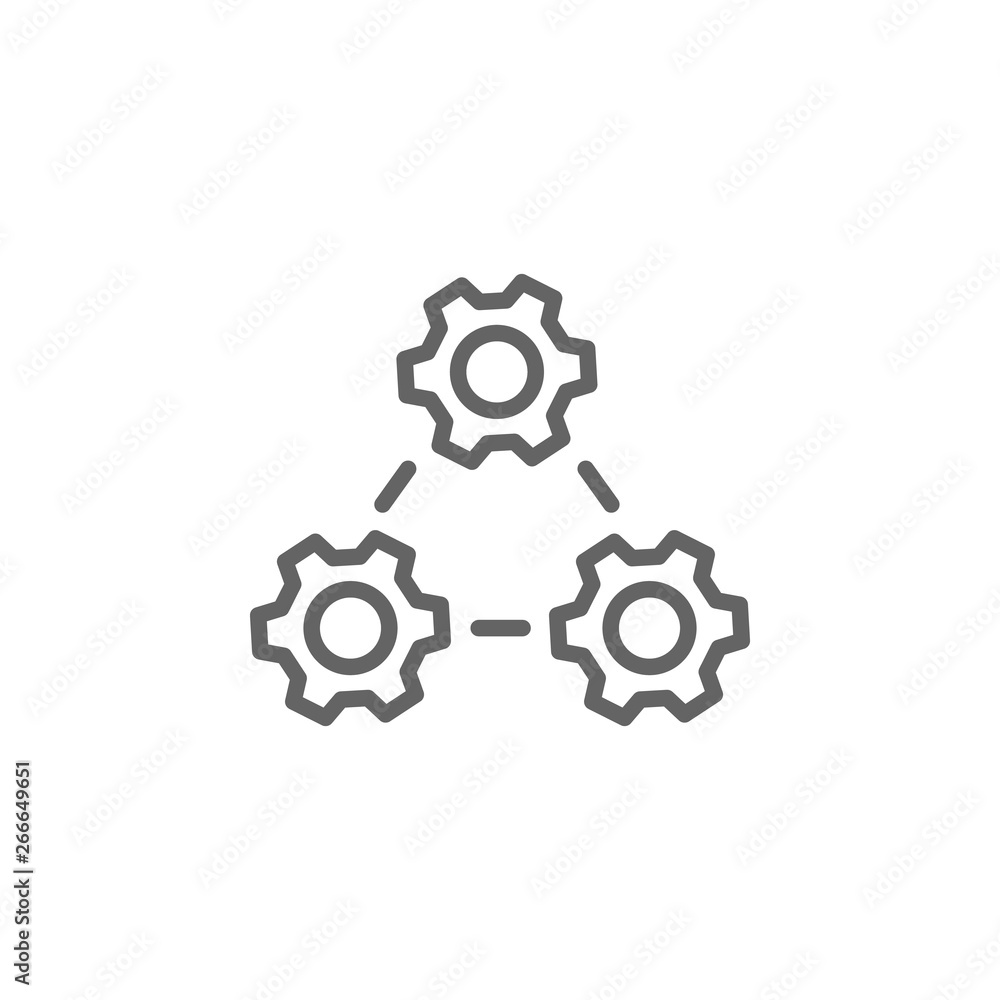Gears outline icon. Elements of Business illustration line icon. Signs and symbols can be used for web, logo, mobile app, UI, UX Gears outline icon. Elements of Business illustration line icon. Signs and symbols can be used for web, logo, mobile app, UI, UX