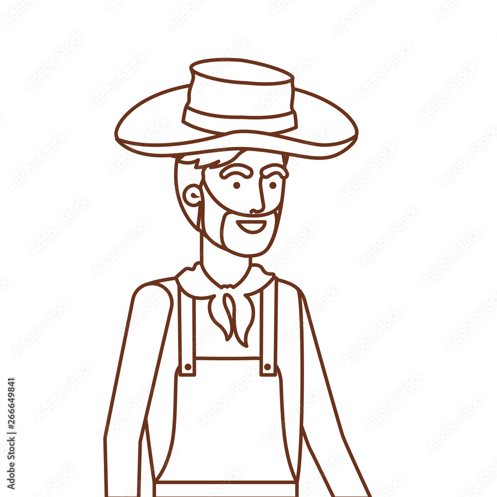 man farmer with straw hat man farmer with straw hat