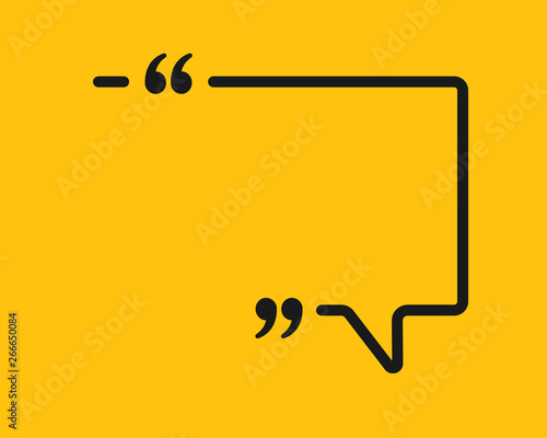 Vector template speech box quote with bracket.