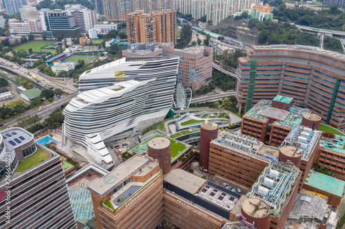Foto Top view of university of Hong Kong
