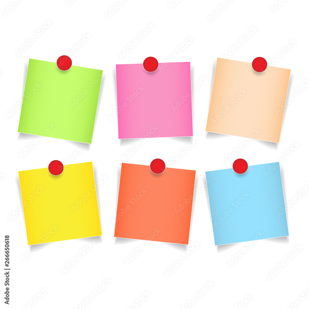 Paper color note on white background Paper color note on white background