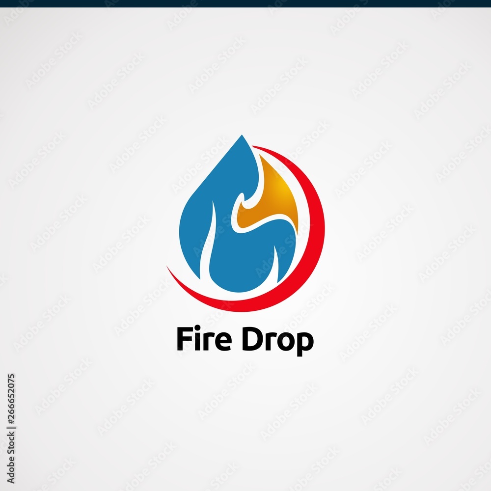 fire drop logo with red circle concept logo vector, icon, element, and template for company fire drop logo with red circle concept logo vector, icon, element, and template for company