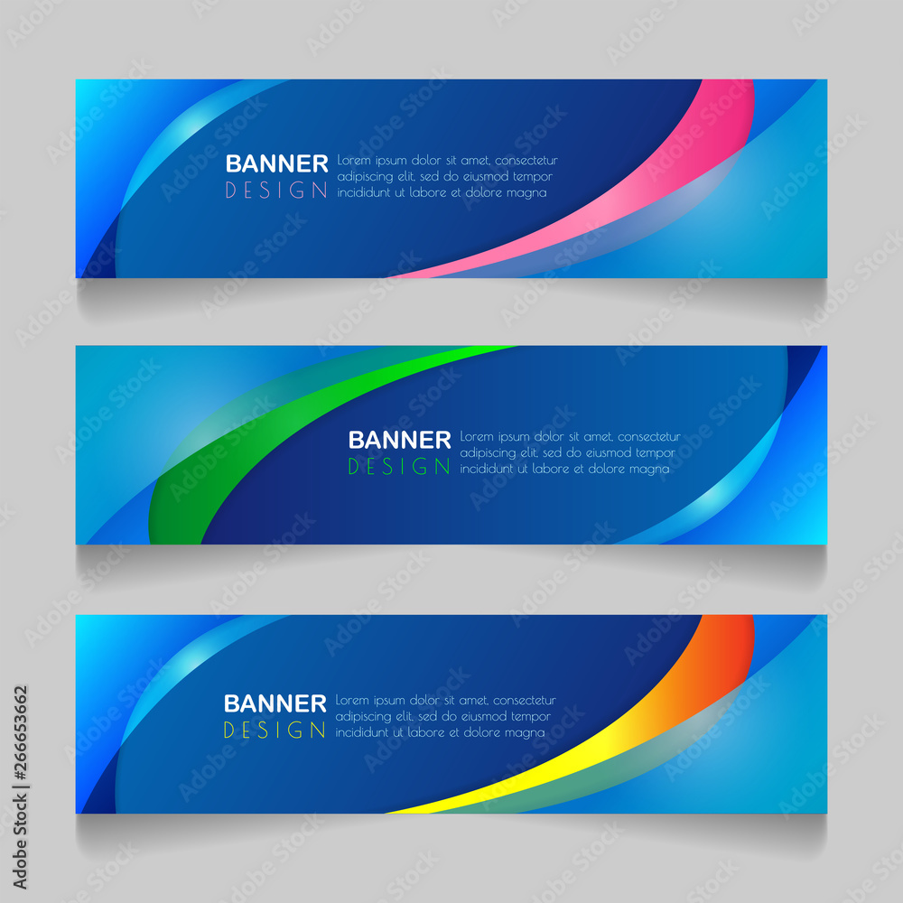 Fototapeta premium Blue business banner set